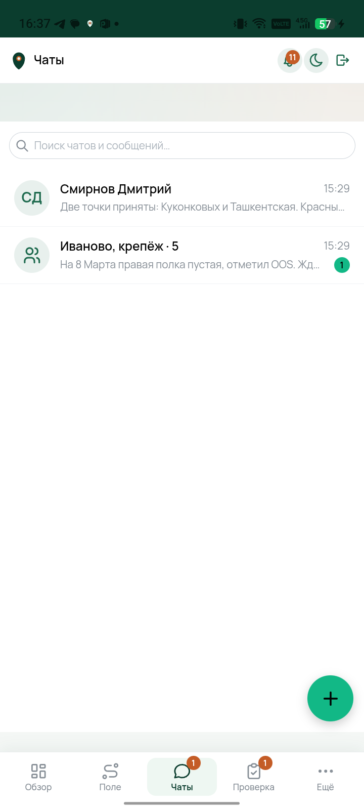 Чаты офиса
