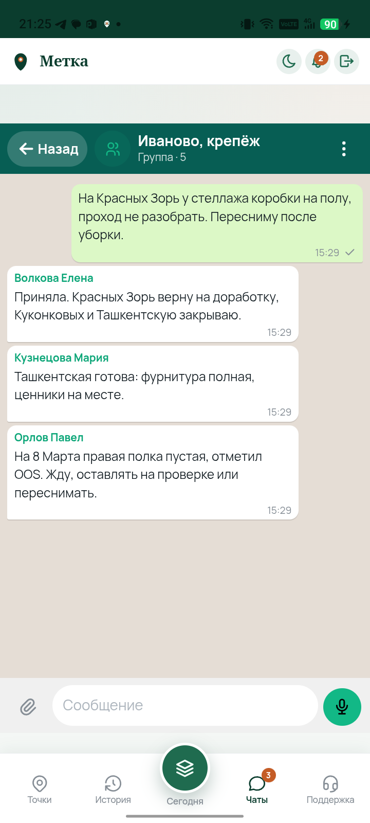Чат бригады Иваново, крепёж